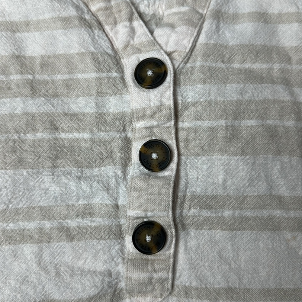 Elle Tracy Linen Shirt  small #A5 - Picture 2 of 6